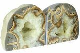 Crystal Filled Septarian Geode Bookends - Utah #184584-3